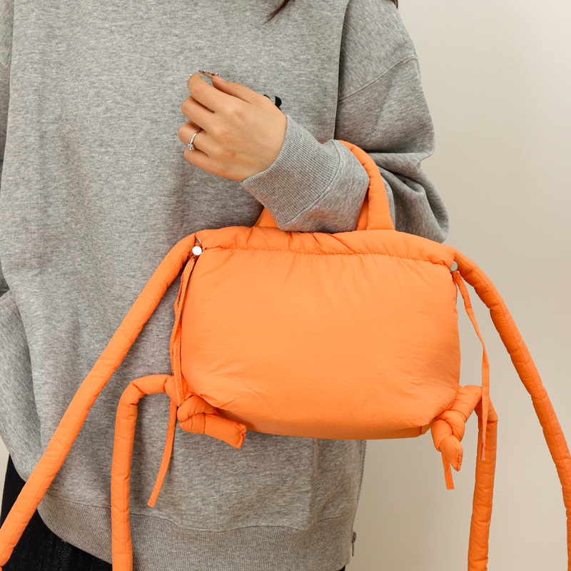 Down Bag Women's Cotton Bag Nylon Cloth Small Backpack Casual Padded Handbag Lightweight Dual-use Shoulder Crossbody Bag