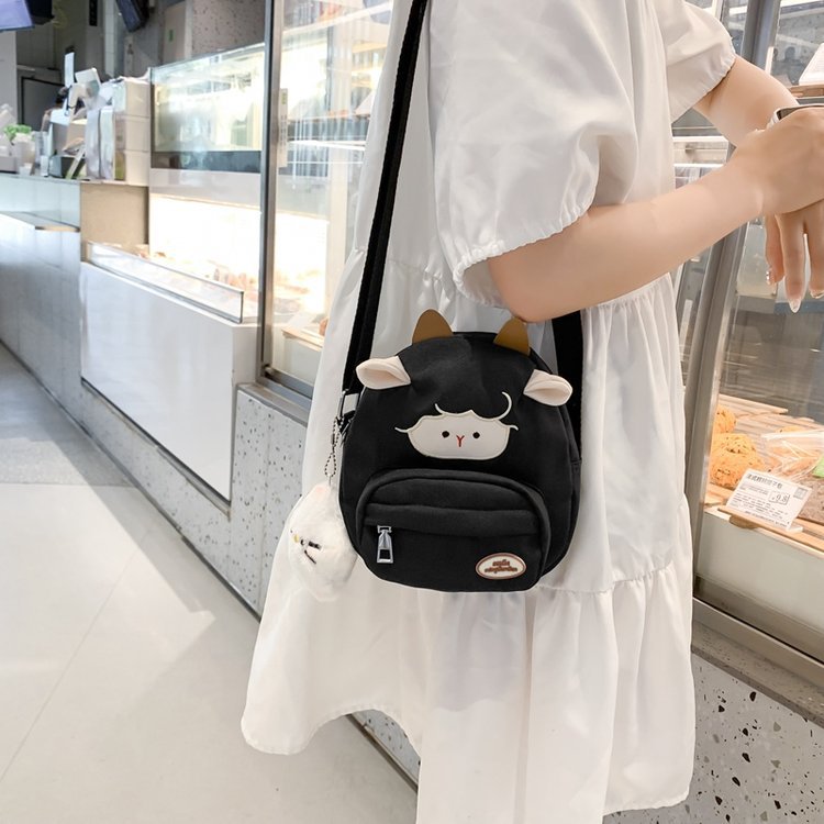 Soft Cute Girly Crossbody Bag for Women, Ins Style Japanese Cute Cartoon Sheep Phone Bag, Student Children's Shoulder Bag